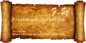 Freiberger Szilárd névjegykártya